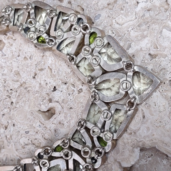 Artisan Crafted Gemstone Chevron Bib Necklace - Picture 6 of 8